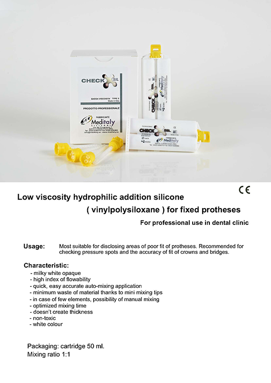 meditaly check sil Clinical Silicones for fixed protheses